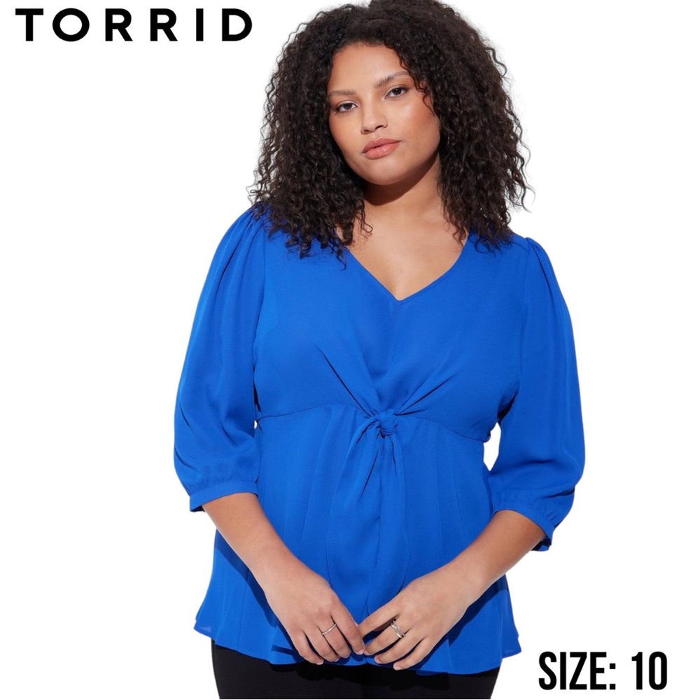 NWT Torrid Georgette Tie-Front Blouse - Size: M (10)